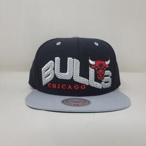 🆕 Mitchell & Ness NBA Chicago Bulls The Wave Snapback Hat Black Gray